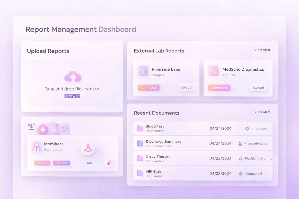 Upload and manage external radiology reports